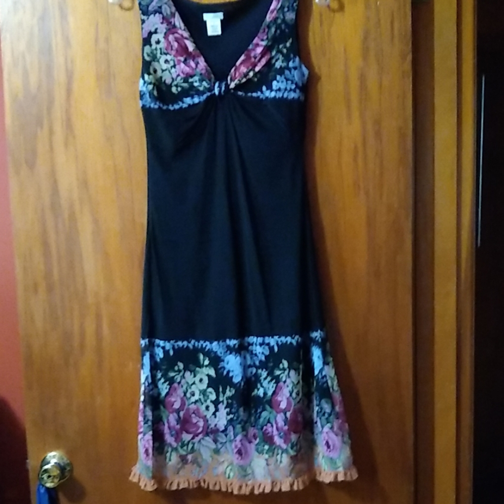 Odille Anthropologie Floral & Black Dress, size S